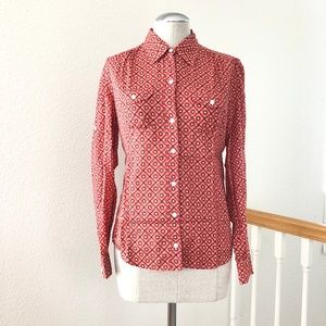 Lucky Brand- Cotton Button Down -Orange